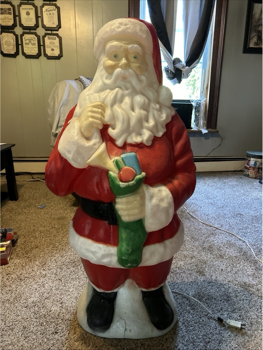vintage empire santa blow mold 1960s Works ! 40 Inches Tall